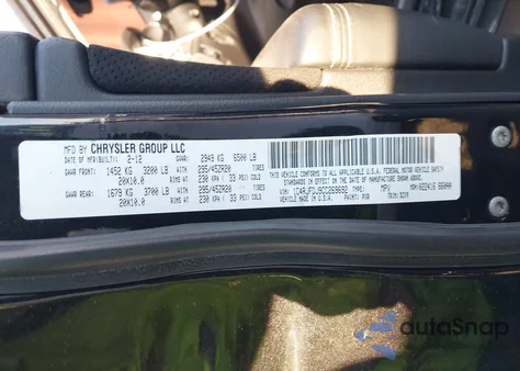 2012 Jeep Grand Cherokee Srt8 из США, поврежденный, VIN 1C4RJFDJ9CC269692